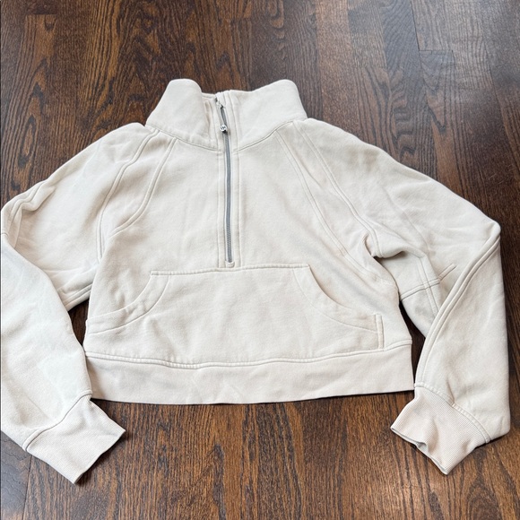 lululemon athletica Tops - Lululemon x Peloton Scuba Oversized Funnel Neck Half Zip color is Bone size XS/S